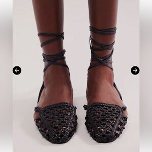 Free People Harlow Woven Wrap Flats size 9